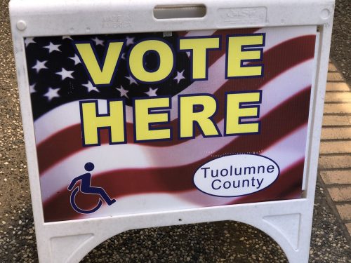 Voting center at the Tuolumne County Elections Office in Sonora