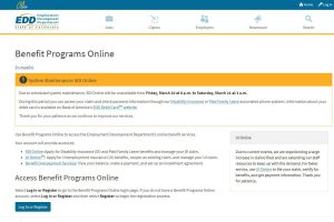 EDD site down for scheduled work