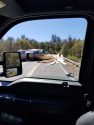 Overturned semi that spilled its load of lumber on O'Byrnes Ferry Road