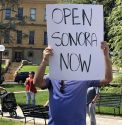 Coronavirus Restrictions Protest At Courthouse Park