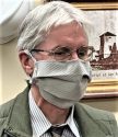 Mark Twain Health Care District CEO Randy Smart MD models sample mask