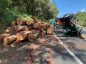 Overturned logging truck May 29 2020 CHP Photo