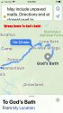 Incorrect directions to God's Bath TCSR Screen Shot-Apple Maps