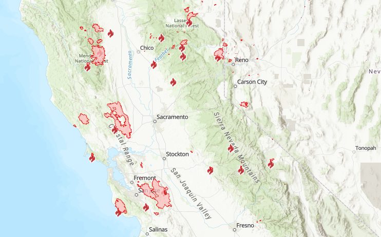 Cal Fire Map Google Earth - United States Map