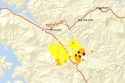 The Moc Fire flame activity National Fire Situational Awareness map at 11 a.m.