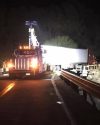 Semi hits guardrail on the O'Byrnes Ferry Road Bridge