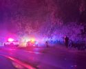 Dirt bike rider being arrested after chase