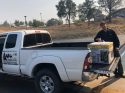Jake Fuller of Mother Lode Tree Service donating a new generator to Meals On Wheels