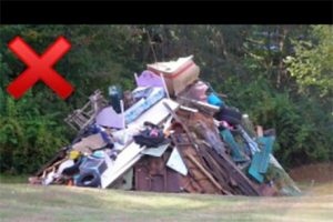 Illegal burn pile