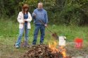Legal yard waste burn pile