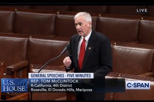 Mother Lode Congressman Tom McClintock speaking about his no vote on COVID-19 stimulus bill