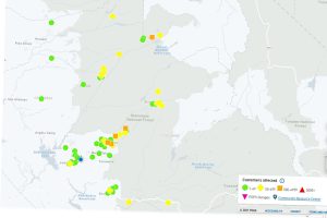 PG&E outages remaining in Tuolumne and Calaveras County 1-19-21