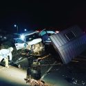 DUI crash into bus stop