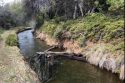 Lumber thrown into flume