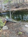 Fire pump used to get water from stream