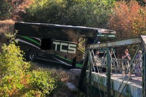 Bus stuck on Wards Ferry Road
