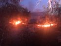 Valley Springs Fire off Highway 26 at a homeless encampment