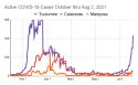 October to August covid cases