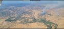 Aerial view of three fires that took off after six originally spark along Milton Road