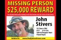 Missing Person Flyer John Stivers rewards raised to $25K