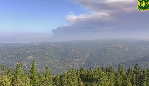 Caldor Fire in El Dorado County visible from Calaveras County