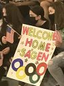 Students welcome Sagen Maddalena to Tenaya Elementary School