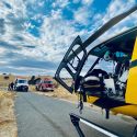 PHI 4-2 (helicopter) and Tuolumne County Ambulance at the Tulloch LZ with TCFD Chinese Camp Engine 612 as the landing zone coordinator