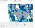 Percent of Staffed ICU beds used for COVID-19