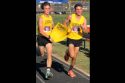 Sonora Union High School Cross Country runners Adin Dibble Left. Broen Holman Right
