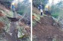Before a narrow trail along the river. After Improvements made to the tread and trail width