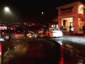 Crash on Mono Way in the Peppery Restaurant parking lot