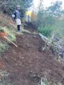 Volunteers working on trail repairs
