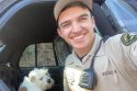 TCSO Deputy K. Souza with dog found in evacuated house near Tuolumne house fire
