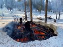 Debris pile burning in Yosemite