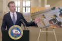 Gov. Gavin Newsom at press conference regarding newly proposed gun laws