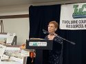 Ginger Armstrong speaks at TuCare dinner