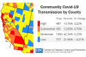 CDC Community Transmission: determined as new cases per 100,00 population in the past 7 days.