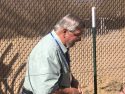 Master Gardener Jim Bliss works with youth in the box garden