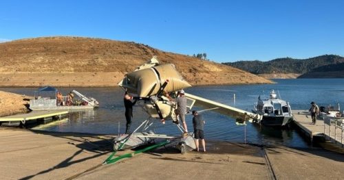 Recovery operation of crashed plane in New Melones