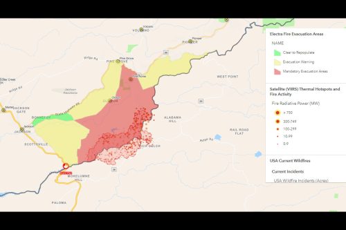 Amador County Evacuation Zones map 2:45 p.m. 7-6-2022