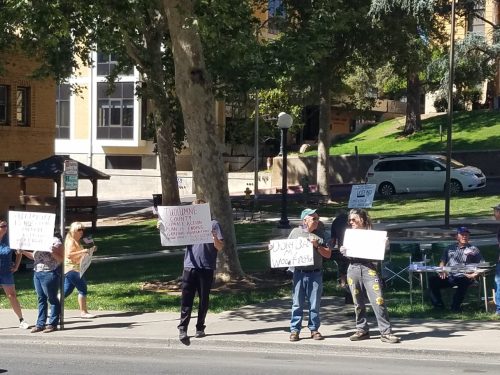 Anti Climate Action Plan Rally At Courthouse Park - Photo courtesy of John Holthouser
