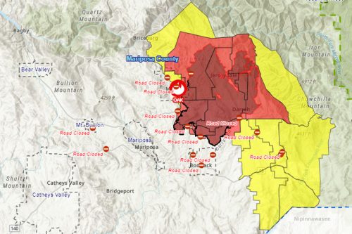 Evacuations and road closures for the Oak Fire burning in Mariposa County -7-28-22