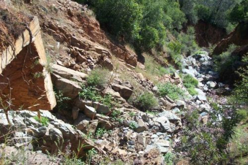 Slope repair project in Mariposa County on HWY 140