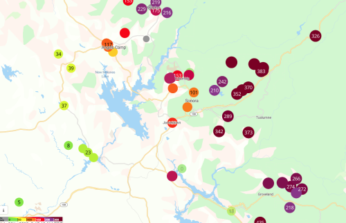 Air Quality Levels - lower number is better, higher is worse