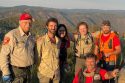 Hiker (second to left) and TCSAR members after successful rescueHiker (second to left) and TCSAR members after successful rescue