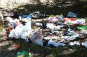 Trash found littered on the Utica-Union Reservoirs Recreation Area in the Calaveras Ranger District on Saturday 8-11-22