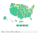 CDC COVID Community Levels Map