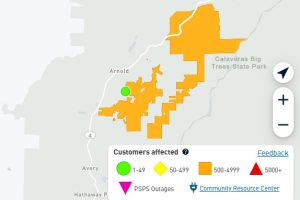PG&E power outage in the Arnold area of Calaveras County 9-7-22