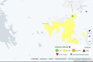 Power outage in Jamestown area of Tuolumne County 9-21-22