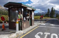 Tioga Pass gate at Yosemite National Park